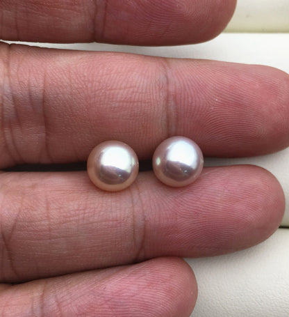 AAA 5-10mm Natural Purple Rainbow Color Pearl earrings,s925 stud pearl earrings,Wedding,bridal,birthday,SE1-030