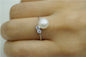 Genuine Pearl ring,cz engagement rings,anniversary ring,cheap wedding rings for women,eternity ring,sterling silver 925 open ring ,R1-014