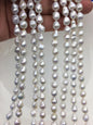 AA 7-8mm white baroque rice freshwater pearls,Cultured white freshwater pearls beads,pearl necklace,pearl wholesale,LR7-T8