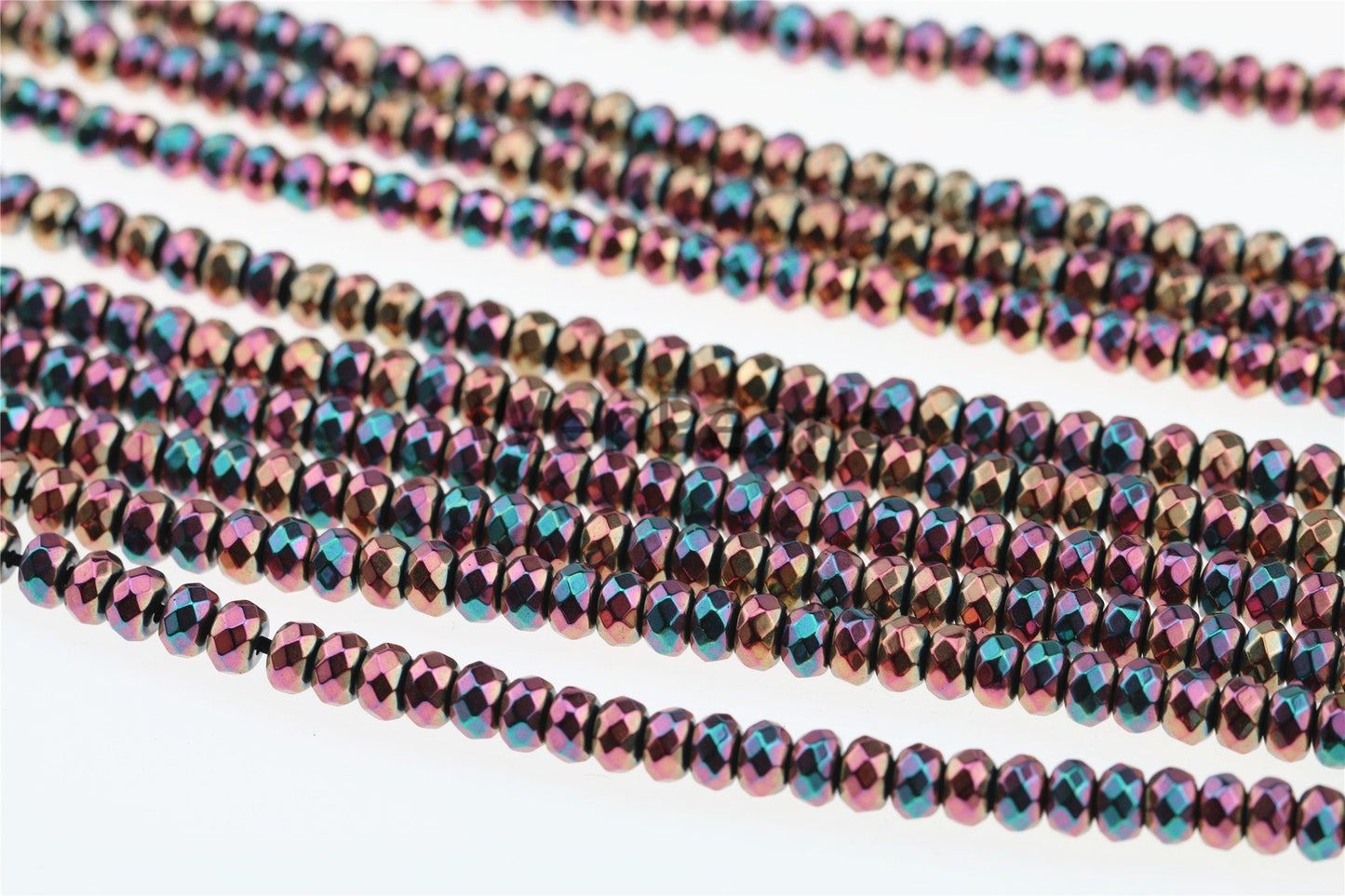 Hematite rainbow ,3x4mm Rondelle Beads,AAA, 135pcs,15.5 inches,G50-B34-001
