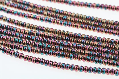 Hematite rainbow ,3x4mm Rondelle Beads,AAA, 135pcs,15.5 inches,G50-B34-001