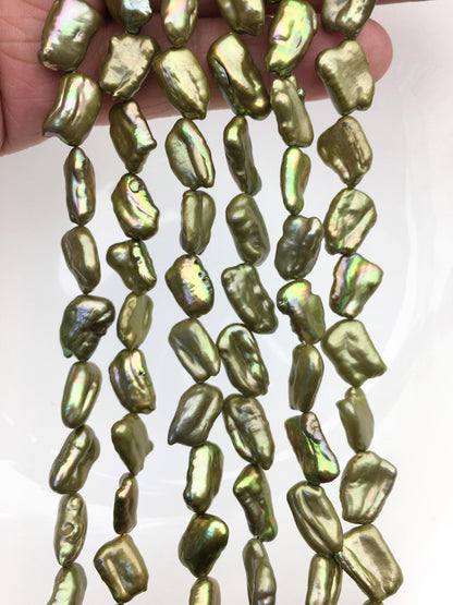 AAA Green Biwa keshi Freshwater Pearl,DIY Loose Freshwater Pearl,ZS-200-85