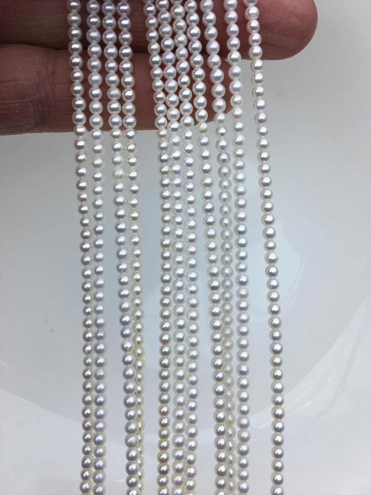 AAA 2.5-3mm tiny white round freshwater pearls,Rondelle pearl Beads,white freshwater pearl,loose strands,RP2-3A-16