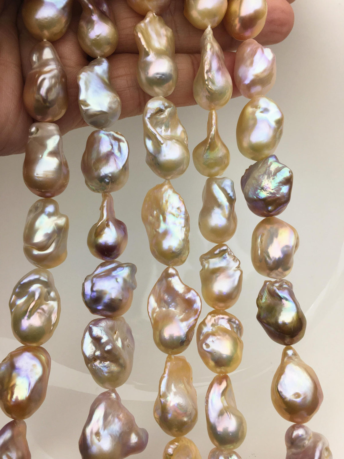 15.5'' AA+ 12-15mm natural mix color flame ball pearl,FL15-2A-5-2