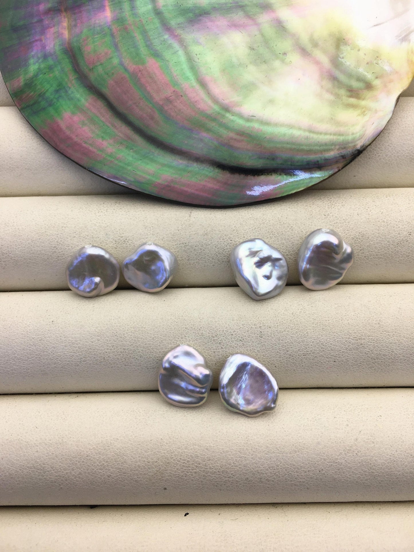2 pairs AAA 10-11mm Gray keshi pearls Pair,for make stud earrings,baroque pearl,loose pearl beads,ZS-127-62-37