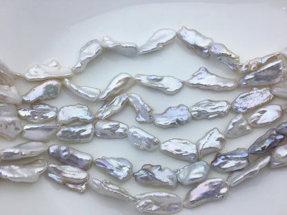 AAA 10-12mm white Thick Keshi Biwa Pearl Necklace,ZS-200-120-17