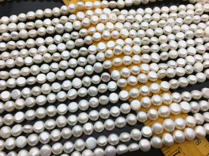 AAA 6mm white nugget freshwater pearls,3A baroque pearl,irregular nugget freshwater pearl strand,LM6-3A-8