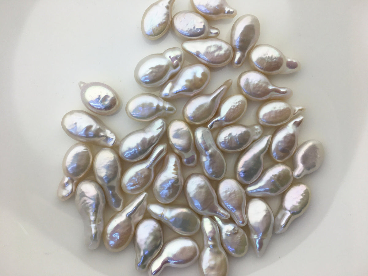 19pcs AAA 8-11mm White ellipse Freshwater Pearl,no hole,ZS-T67
