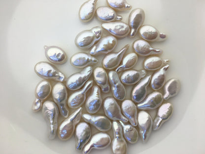 19pcs AAA 8-11mm White ellipse Freshwater Pearl,no hole,ZS-T67