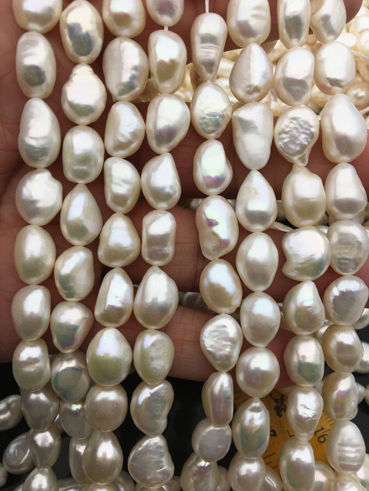 AA 9.5-10.4x12-14mm white LONG nugget pearls,Loose Pearls Bulk Supplies,Cultured Pearl Beads,,LM10-2A-18
