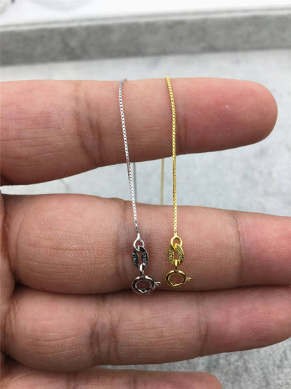 16''/18"/23''/27''/31'' s925 Sterling Silver 0.65MM Box Chain Necklace With Round Clasp,Replace Necklace,S925