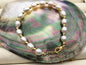 6+2'' AA+ 6-7mm white rice Freshwater pearl gold color chain Bracelet,B8-055-1