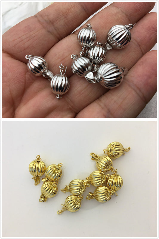 Sterling Sliver Corrugated Bead Safety Clasp,Select Size,WHOLESALE,ASL-CL-002