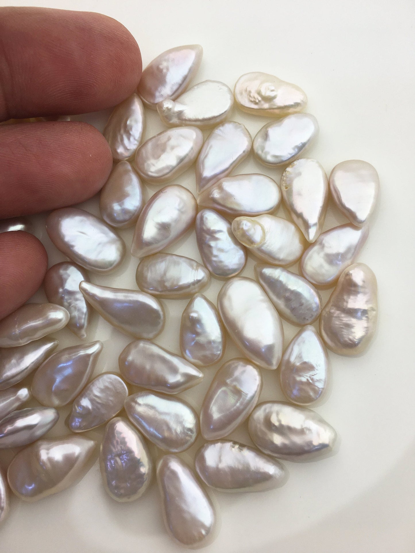 20pcs AAA 8-10mm White Teardrop Coin freshwater pearls,diy bead, no hole,COIN10-3A-1-1