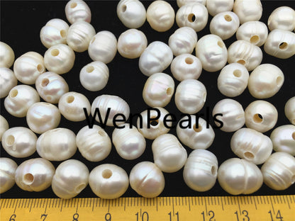 30pcs AA 11-12mm white potato pearls,3mm large hole,direct my pearl farm,pearl bead SALE,large hole pearls,30pcs,CR11-A-1