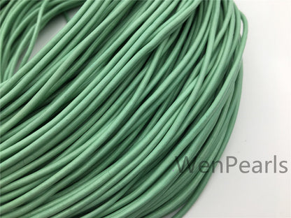 1.5mm,2mm Light Green Leather Cord,1 yard,5 yards,10 yards,round leather cord,DIY leather cord,LC2-114