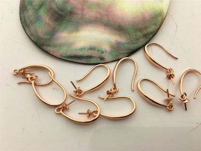 2 pairs Sterling Silver Rose Gold plated dangle hook, for make dangle earrings,DIY,wholesale,ASL-ER-010