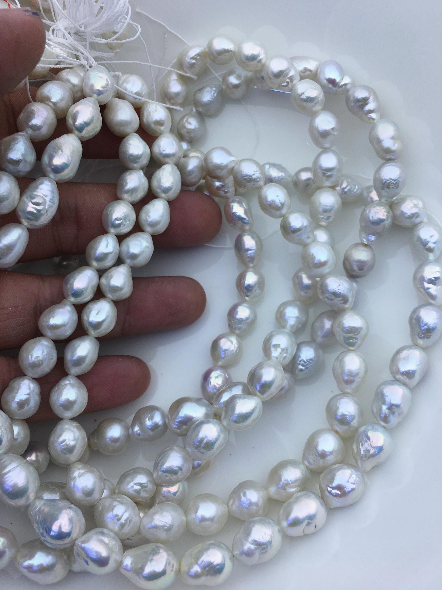 AA+ 9-11mm white baroque drop Edison Freshwater Pearl,ED12-2A-5-61