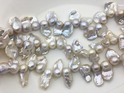 15.5'' AA+ 13-17mm white flame ball pearl,FL15-2A-5-41