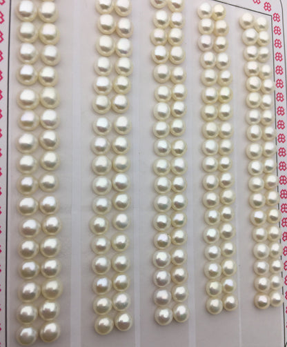 AAA 4.5-5mm Seed White button round pearls pairs,loose pearl beads,pearl earring,pearl stud,pearl earring stud supply,BTN4-4A-1-2