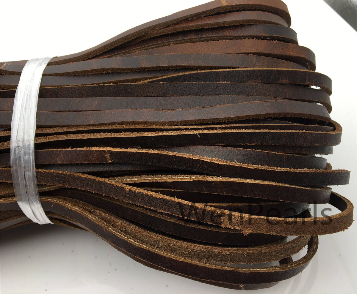 6mmx2mm Flat crazy-horse Oil Leather Cord,Soft Leather,Select Length,pull-up leather,soft leather,Wholesale,Distressed Matte Finish,LC6-300