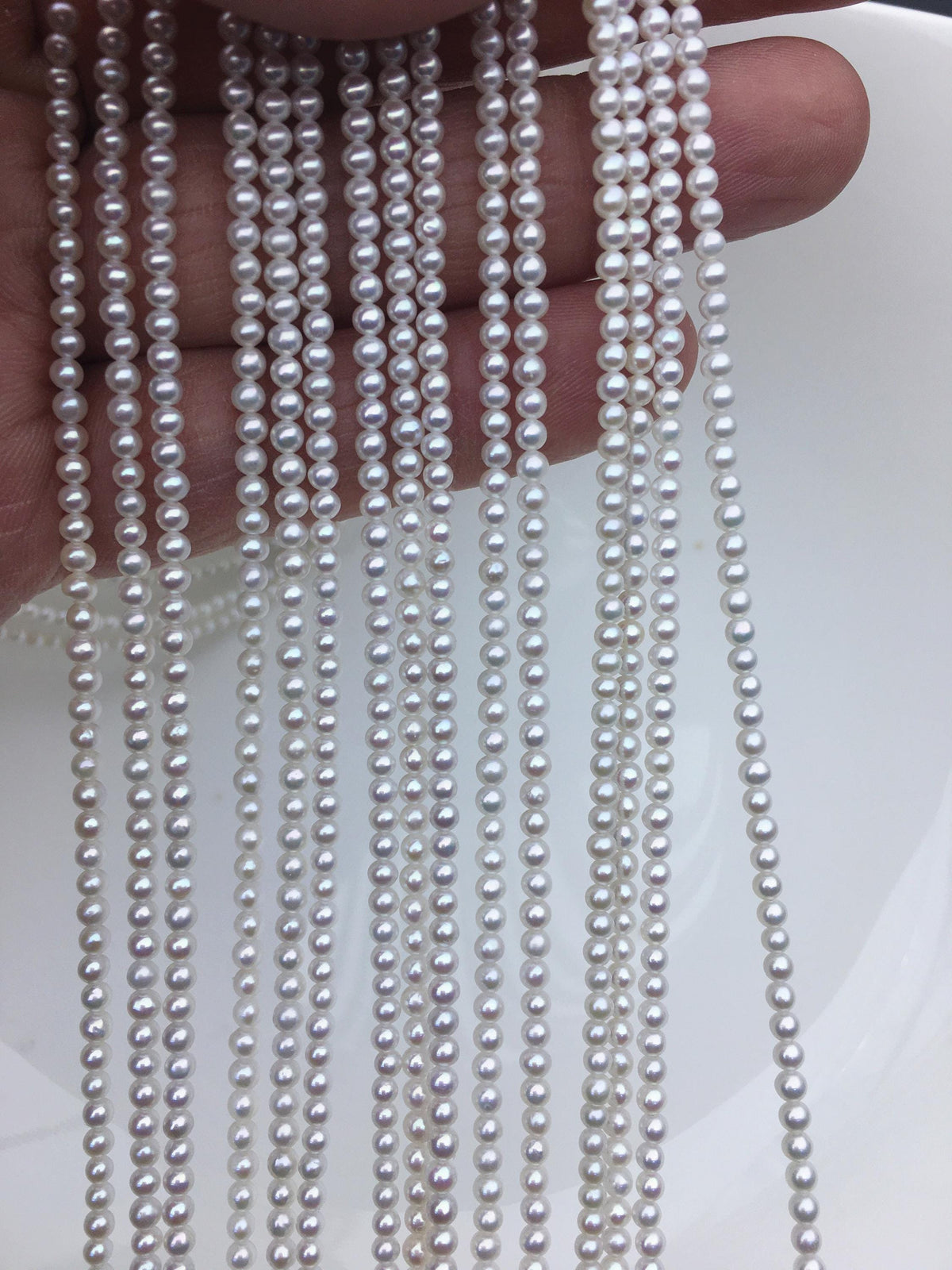 AAA 2.5-3mm tiny white round freshwater pearls,Rondelle pearl Beads,white freshwater pearl,loose strands,RP2-3A-17
