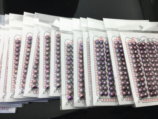 48 pairs AA+ 7-8mm brown button round freshwater pearls pairs,half hole,BTN7-T17