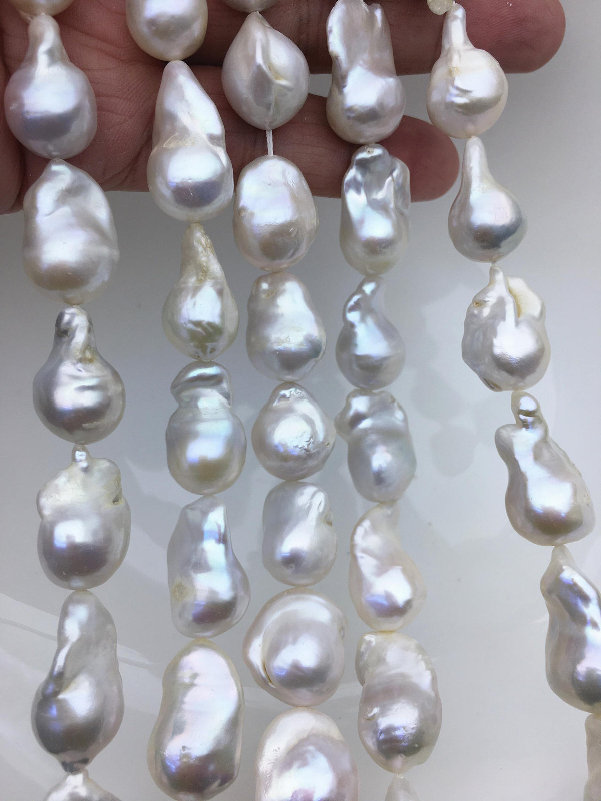 15.5'' A+ 13-16mm white flame ball pearl,FL15-2A-5-94