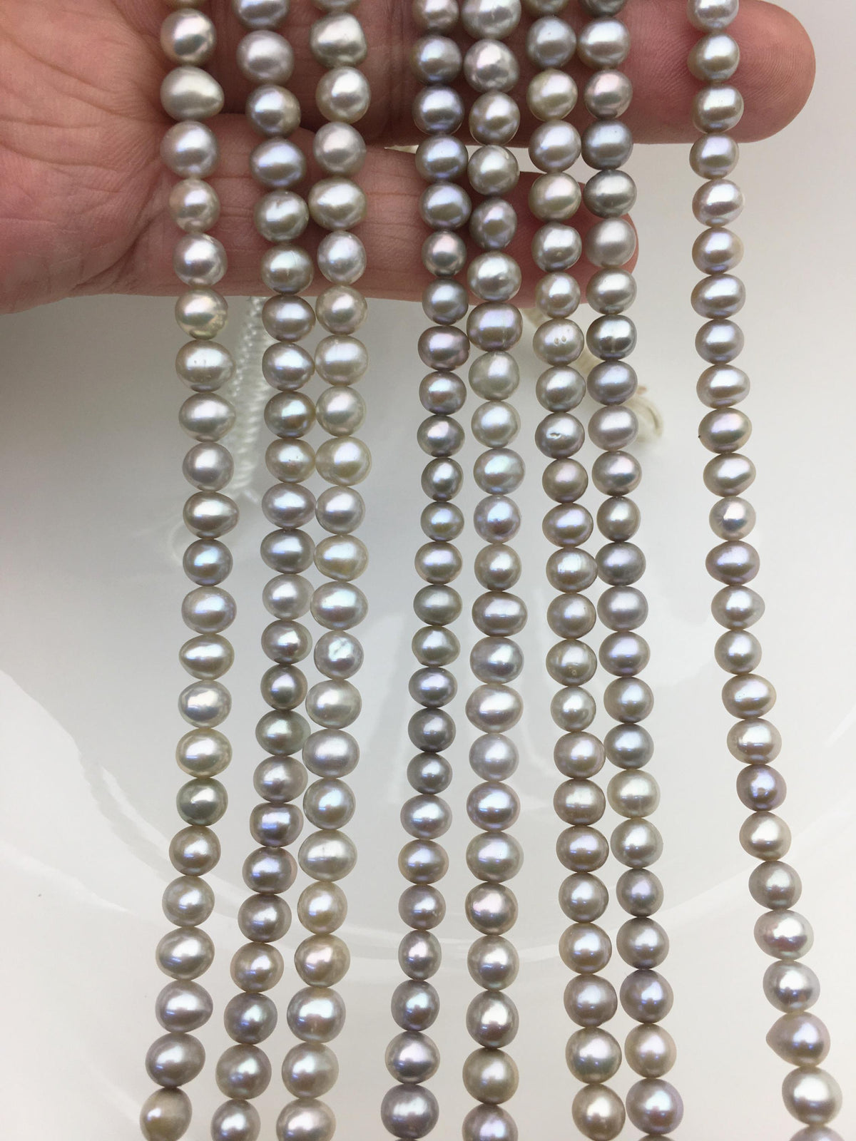 AA+ 5-6mm gray potato near round freshwater pearl,wholesale in bulk,CR5-T6