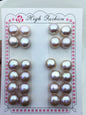 1 pair AAA 11.5-12mm purple big button round freshwater pearls pair,BTN12-T4