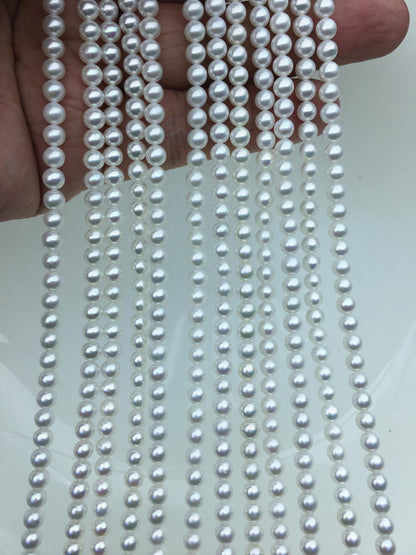 High Luster!AAA 4.5-5mm white round freshwater pearls,4mm seed pearl,white round pearl,pearl wholesale,RP4-3A-2