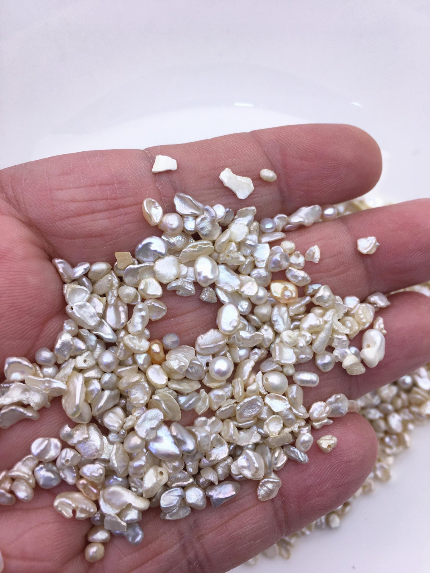 90grams AA 3-5mm keshi freshwater pearls,mix hole,ZS-127-T1
