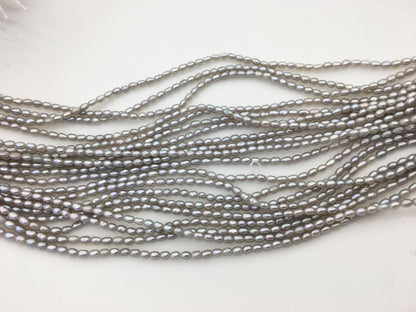 AAA 2-2.2x3-4mm gray rice pearls,genuine pearl,Cultured pearl,diy pearl beads,LR2-3A-28