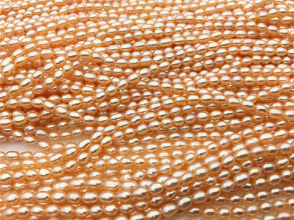 AAA 3.5-4mm*4.8-5.5mm orange rice pearls,oval loose pearl beads,diy pearl,genuine pearl,Cultured pearl,diy pearl beads,LR3-3A-32