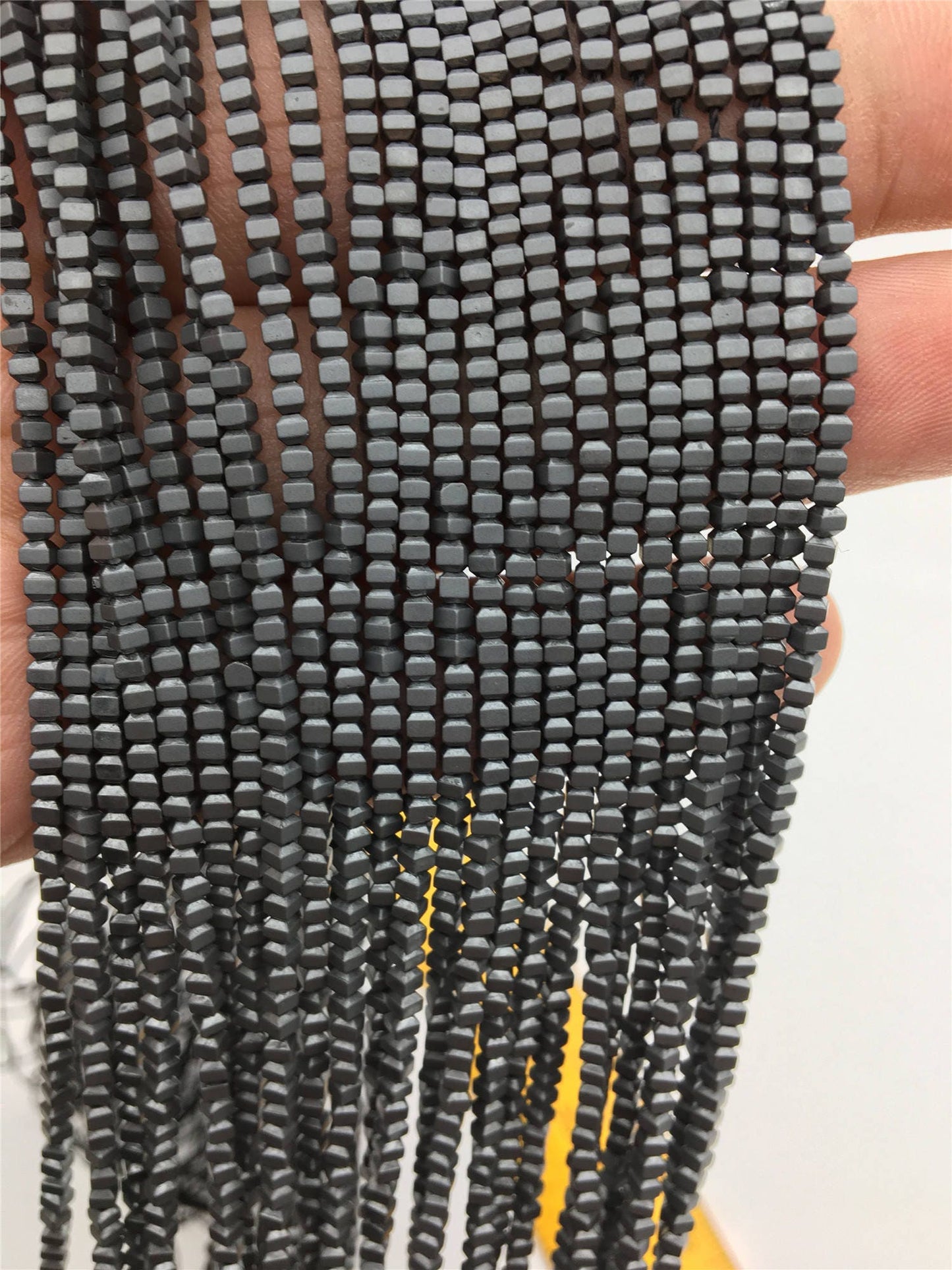 Hematite Gray Scrub beads ,2mmx2mm cube square Beads,AAA, 15.5 inches,G50-CU22-006-5