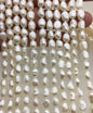 AAA 6.5-7.3mm white nugget freshwater pearls,irregular nugget freshwater pearl strand,LM7-3A-4