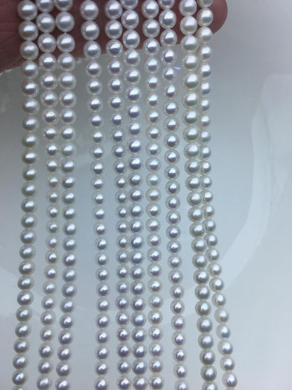 AAA 4.5-5mm white near round freshwater pearls,4mm seed pearl,white round pearl,pearl wholesale,RP4-3AY-Gj-4