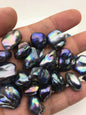 49pcs A 12-21mm black blue green keshi freshwater pearls, no hole,ZS-T34
