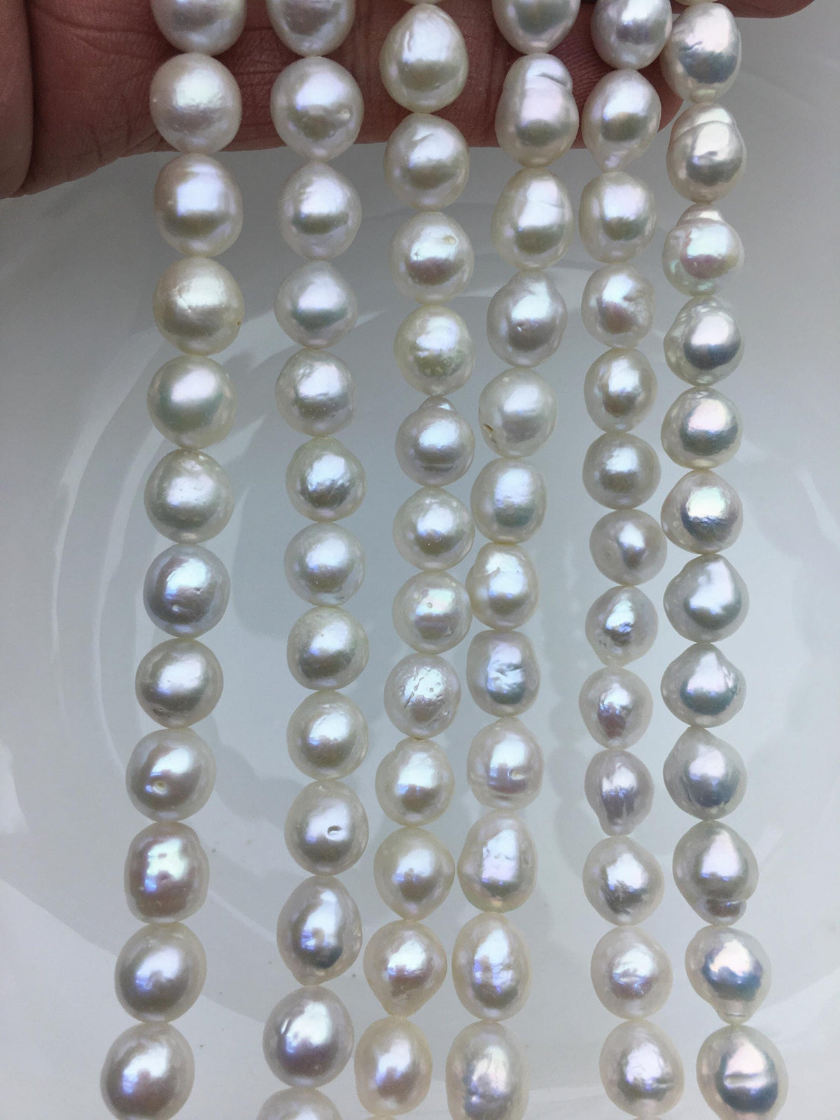 AA+ 8-10mm white baroque drop Edison Freshwater Pearl,ED10-2A-2-46