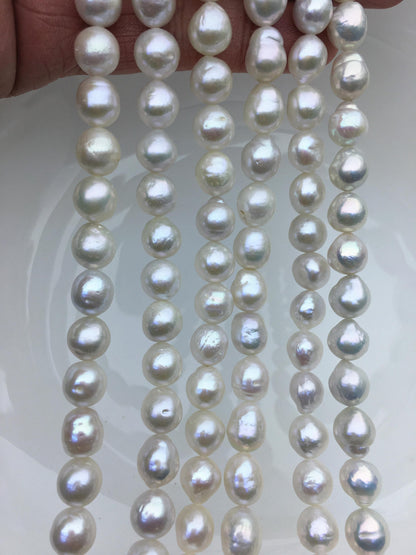 AA+ 8-10mm white baroque drop Edison Freshwater Pearl,ED10-2A-2-46