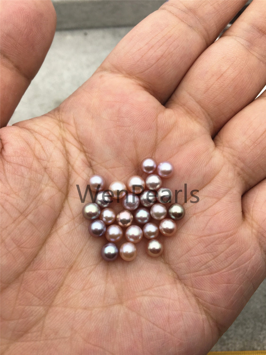 5pcs AAA 4.5-5mm pink/purple seed pearl bead,small freshwater round loose pearl wholesale,tiny pearl supply,half hole,no hole,RP4-3A-3