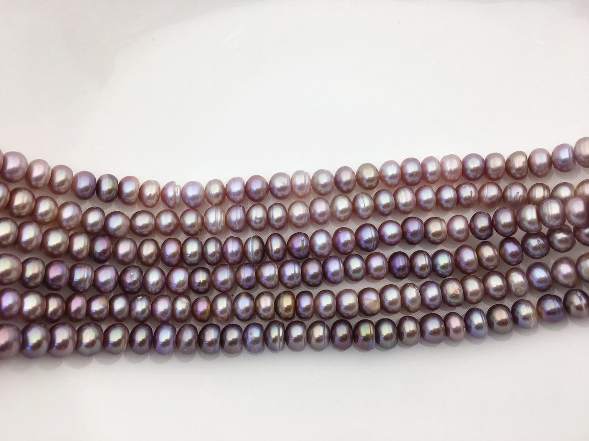 AA+ 7.5-8.3mm purple button round freshwater pearls,Rondelle pearl Beads,SM8-T4