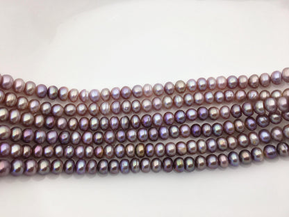 AA+ 7.5-8.3mm purple button round freshwater pearls,Rondelle pearl Beads,SM8-T4
