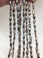 AA+ 5-6mm light brown toothpick Biwa Pearl Necklace,Genuine Fresh Water Pearl,Wedding Necklace,Mothers Day,ZS-80-10-18