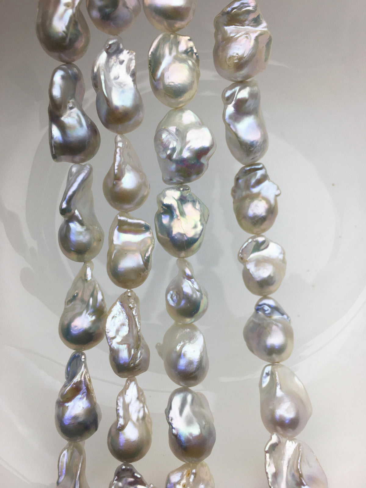 15.5'' AA+ 11-16mm white flame ball pearl,FL15-2A-5-15