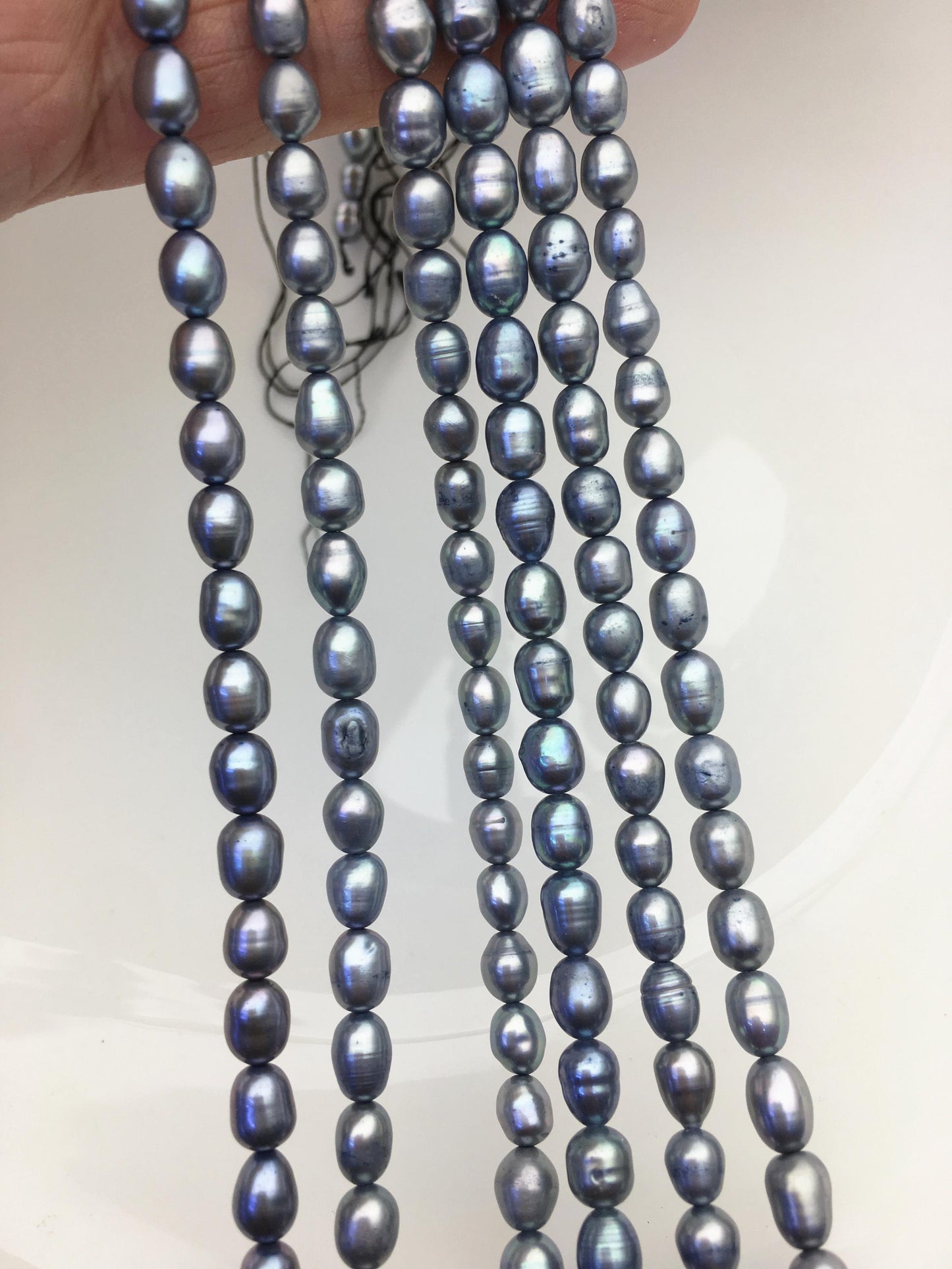 AA 5-5.5mm gray blue freshwater pearls,LR5-T4
