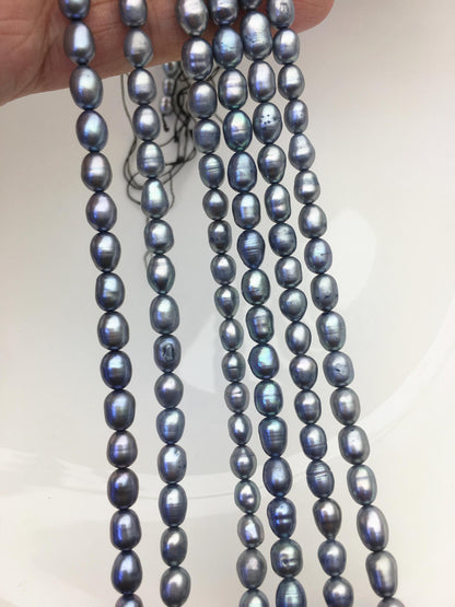 AA 5-5.5mm gray blue freshwater pearls,LR5-T4