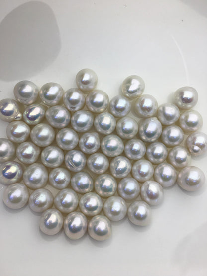 10pcs AAA 11-12mm BIG white rice freshwater pearls,no hole,LR11-3A-2
