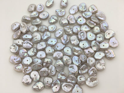 20pcs AAA- 7-8mm Gray Thin Keshi freshwater pearls,0.7mm center drill hole,ZS-127-11