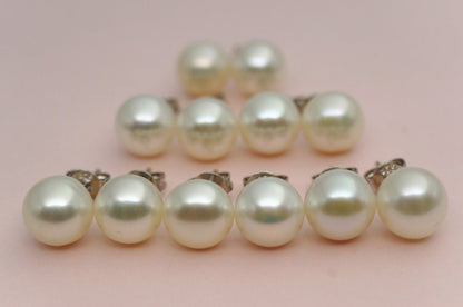 SET of 5 earrings,Pearl studs,5 pairs earrings,Pearl studs,bridesmaid earrings,wedding jewelry,set of 5 jewelry,wedding earrings,SE1-008